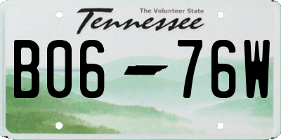 TN license plate B0676W