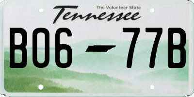 TN license plate B0677B