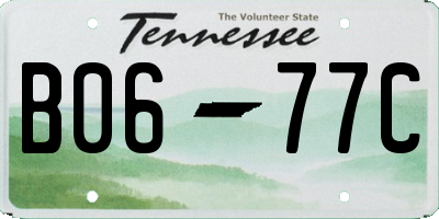 TN license plate B0677C