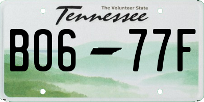 TN license plate B0677F