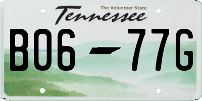 TN license plate B0677G