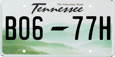 TN license plate B0677H