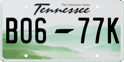 TN license plate B0677K