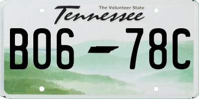 TN license plate B0678C