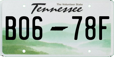 TN license plate B0678F