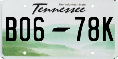 TN license plate B0678K