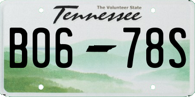 TN license plate B0678S