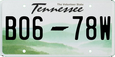 TN license plate B0678W