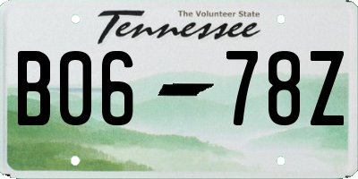 TN license plate B0678Z
