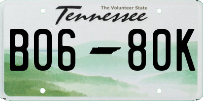 TN license plate B0680K