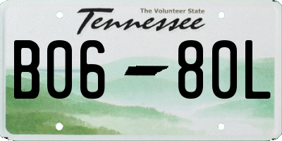 TN license plate B0680L