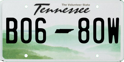 TN license plate B0680W