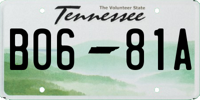 TN license plate B0681A