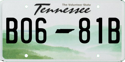 TN license plate B0681B