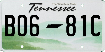 TN license plate B0681C