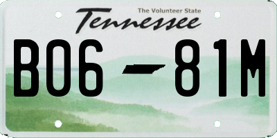 TN license plate B0681M