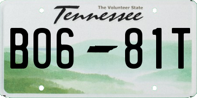 TN license plate B0681T