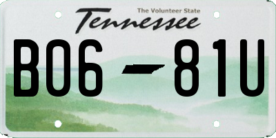 TN license plate B0681U