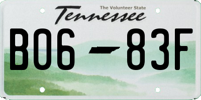 TN license plate B0683F