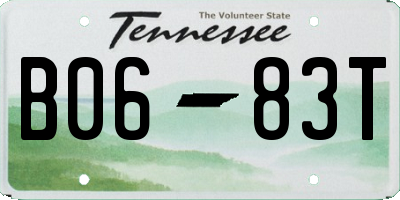 TN license plate B0683T