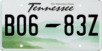 TN license plate B0683Z
