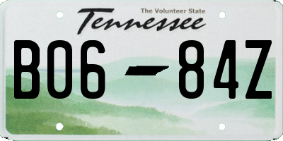 TN license plate B0684Z