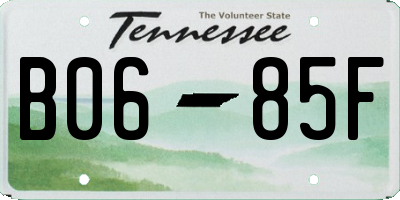 TN license plate B0685F