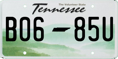TN license plate B0685U