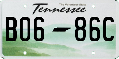 TN license plate B0686C