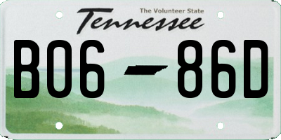 TN license plate B0686D
