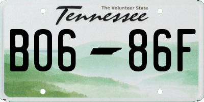 TN license plate B0686F
