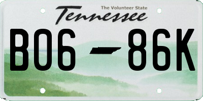 TN license plate B0686K