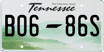 TN license plate B0686S