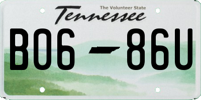 TN license plate B0686U
