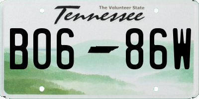 TN license plate B0686W