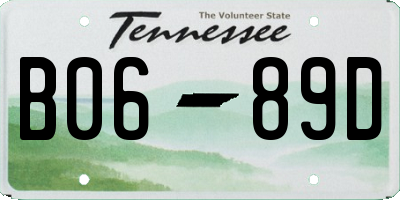 TN license plate B0689D
