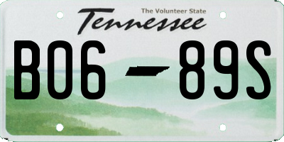 TN license plate B0689S