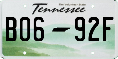 TN license plate B0692F