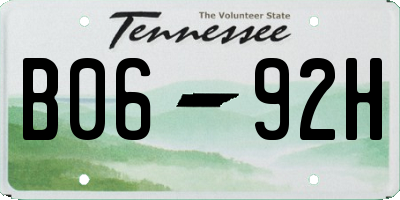 TN license plate B0692H