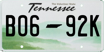 TN license plate B0692K
