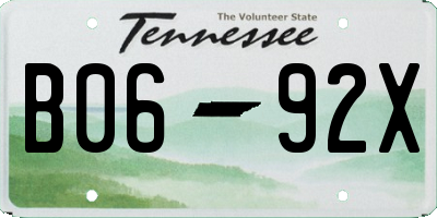 TN license plate B0692X