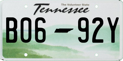 TN license plate B0692Y