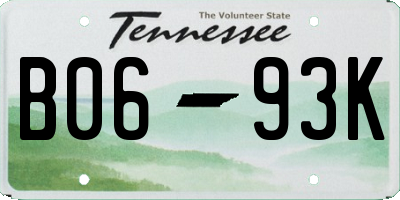 TN license plate B0693K
