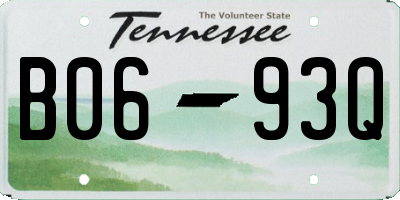 TN license plate B0693Q