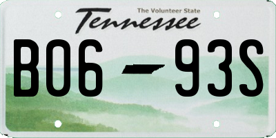 TN license plate B0693S