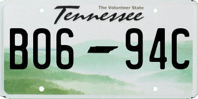 TN license plate B0694C