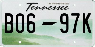 TN license plate B0697K