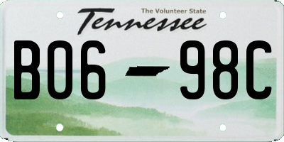 TN license plate B0698C