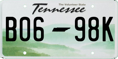 TN license plate B0698K