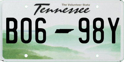 TN license plate B0698Y
